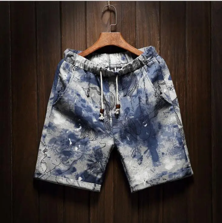 Брендовые мужские шорты повседневные пляжные Homme Bermuda летние с принтом для отдыха