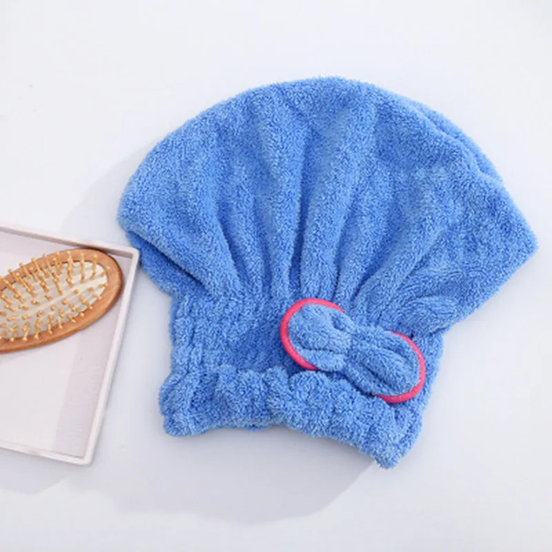 Микрофибра кораллового бархата сухая шапка для волос Абсорбирующая шапочка душа