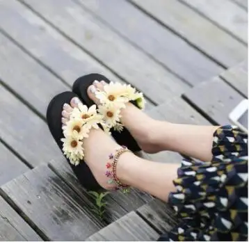 2017 г. новые модные летние женские шлепанцы на танкетке сандалии Повседневные