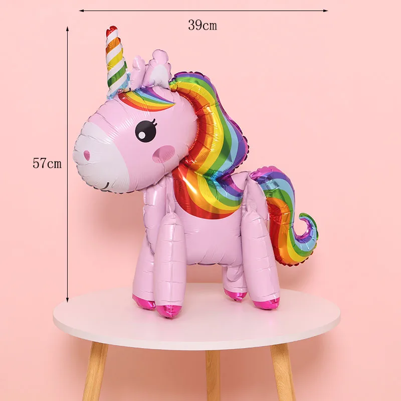 3D Pink Unicorn STARLZMU 1 шт Единорог воздушные шары День рождения украшения Детские гелиевые шары с персонажами мультфильмов Единорог вечерние украшения Balony - Цвет: 3D Pink Unicorn