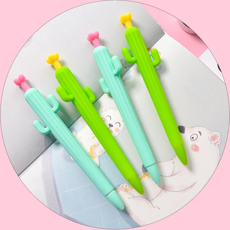 48 шт разноцветные силиконовые кактус механический карандаш мультфильм