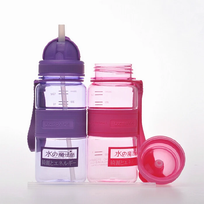 BPA Free Plastic Child Water Bottle with Straw Portable Kettle for and Baby Tritan Material 350ml SH57 | Дом и сад