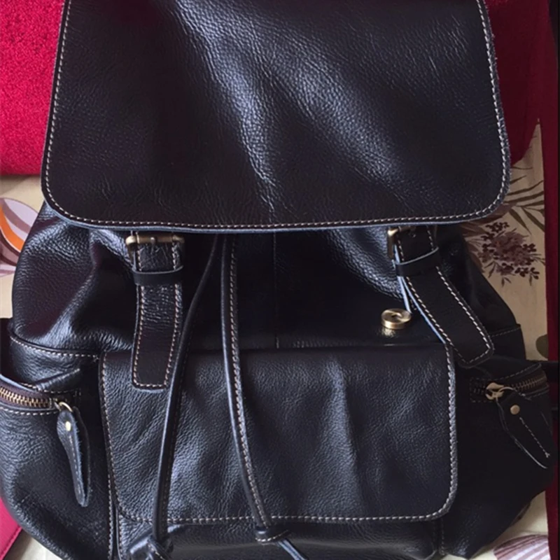 Рюкзак унисекс из мягкой натуральной кожи для мужчин и женщин|women backpack|women backpack