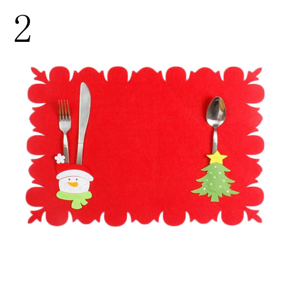 Высокое качество красивые рождественские новогодние нетканые столовые приборы