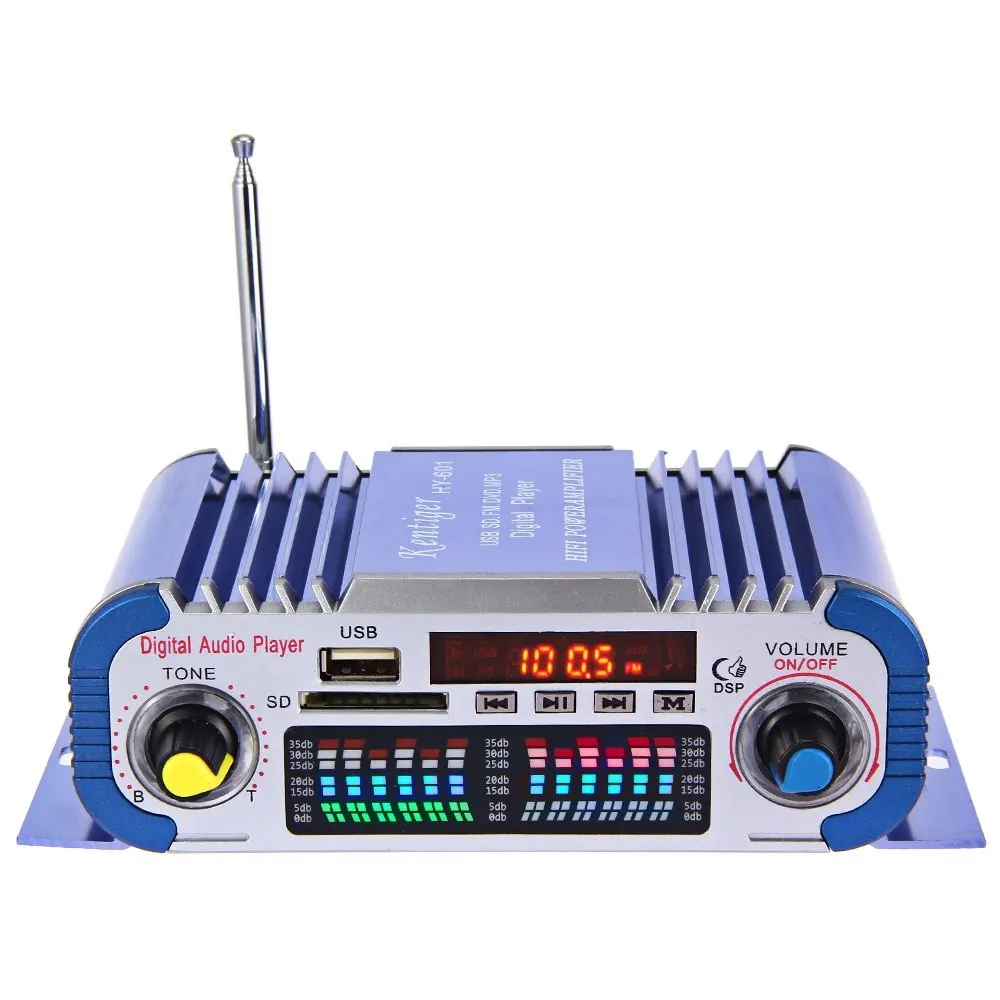 Hy601 USB FM аудио 12 В ВОДИТЬ Автомобиль Стерео Усилители домашние Радио MP3 Динамик Hi Fi