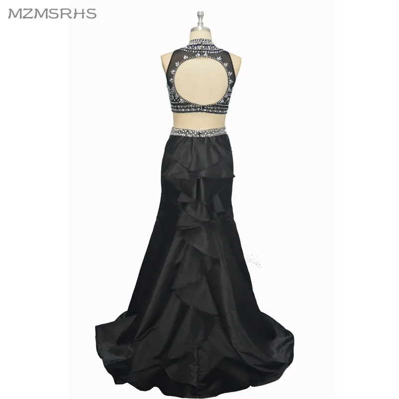 Новое поступление платья для выпускного вечера с бисером 2017 черные вечерние 2