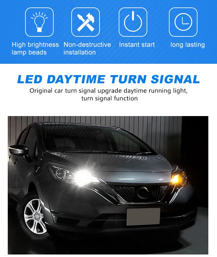 Tcart Автомобильный светодиодный DRL дневные ходовые огни белый+ желтый PY21W 1156 Поворотная сигнальная лампа авто светодиодный лампы для Nissan Note E12 2012