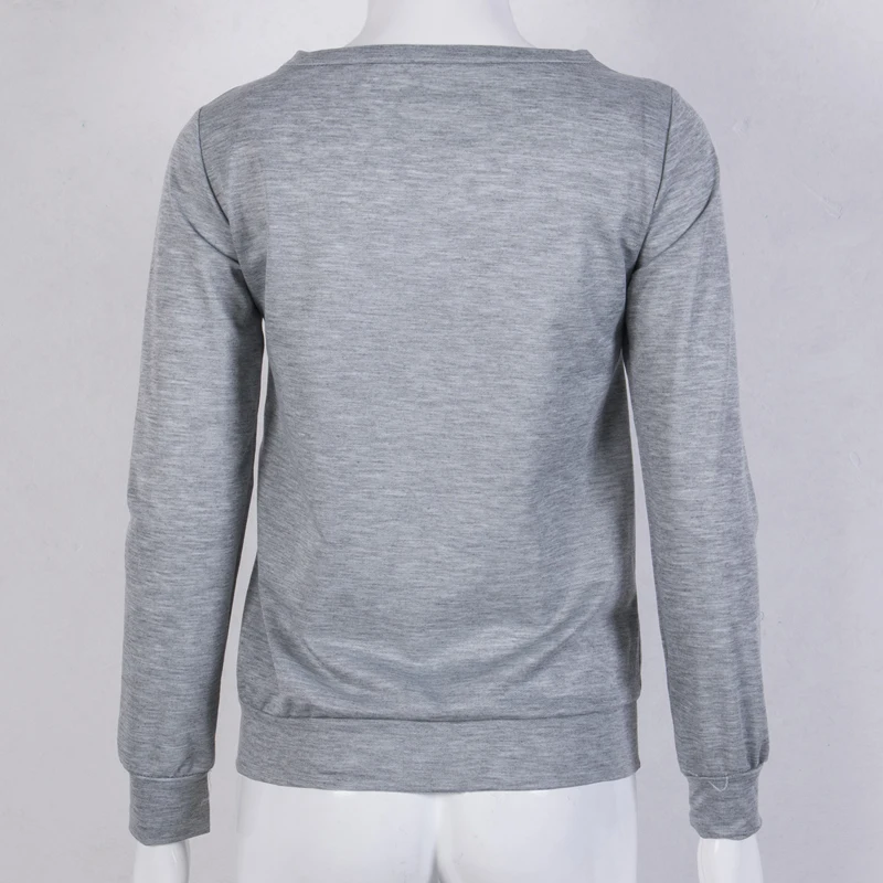 

2018 Newly Spring Fall Fashion Lovely Women Long Sleeve O-Neck Pullover Swan Print Solid Sweatshirt Tops 3 Style