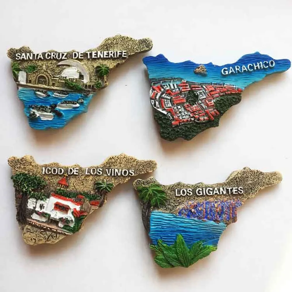 

NEW Handmade Tenerife, Spain Resin 3D Map Resin Fridge Magnet Tourist Souvenirs Refrigerator Magnetic Stickers Home Decor