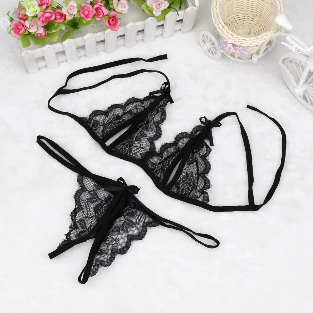 

Women Lady Sexy Lingerie Lace Floral Underwear Sleepwear Nightwear Femmes G-string Push up Homme Lingerie Set Temptation