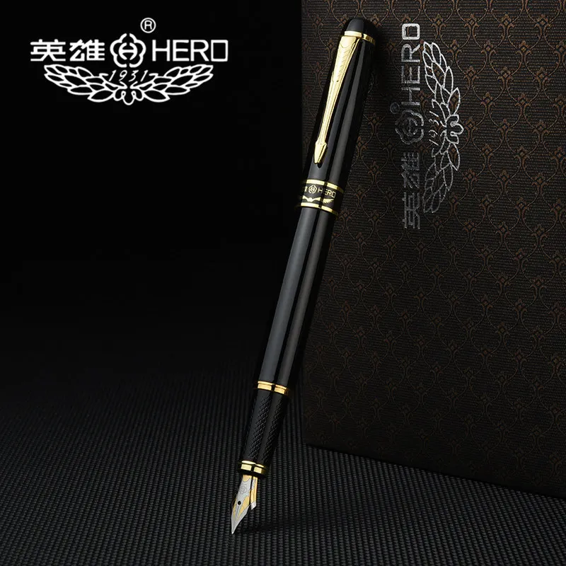 Hero 1501 Golden Eagle перьевая ручка Стандартный F Перо черный мешок упаковка Высококачественная подарочная ручка