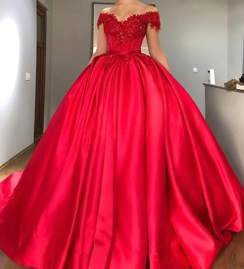 Красный бальное платье Quinceanera вечерние праздничные платья атлас корсет со шнуровкой для выпускного платья Sweet Sixteen платья