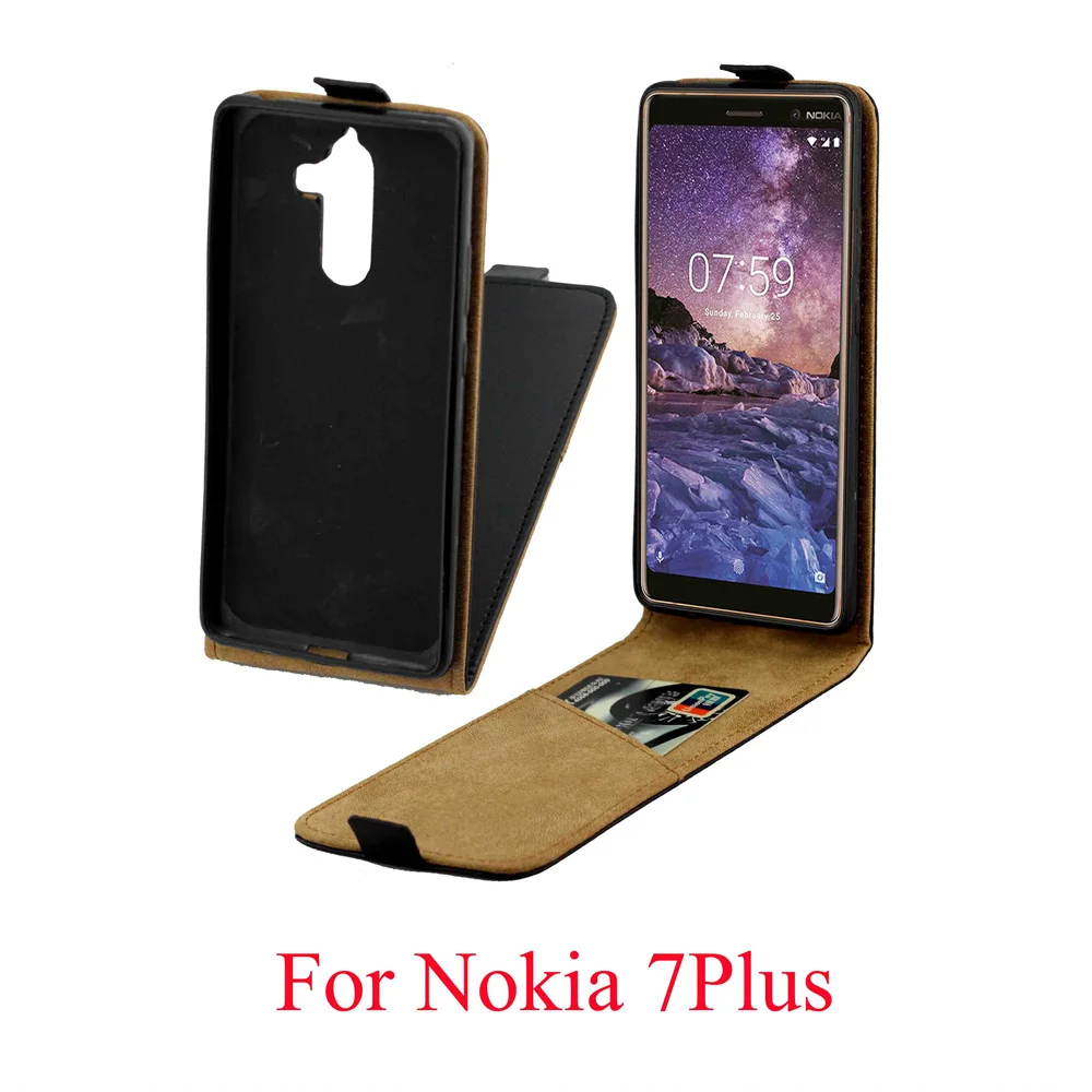Новый стильный Вертикальный флип чехол из искусственной кожи для Nokia 7 Plus 6 &quot