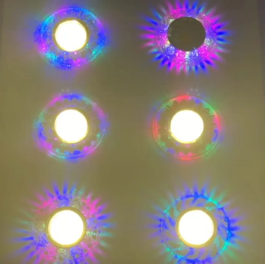 Светодиодный точечный светильник COB цветная панель RGB 4 Вт 110 В 220 встроенный для