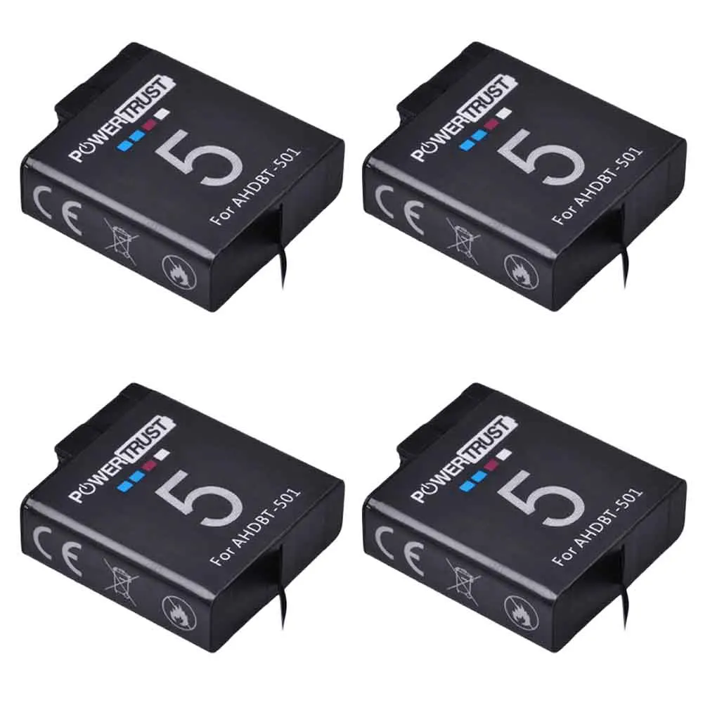 4B 2 шт 3,85 V 1600 мА/ч, AHDBT-501 Батарея AHDBT-501 AHDBT501 Akku для экшн-камеры Gopro 5 hero5 hero6 hero7 черный батарея для камеры - Цвет: 4B