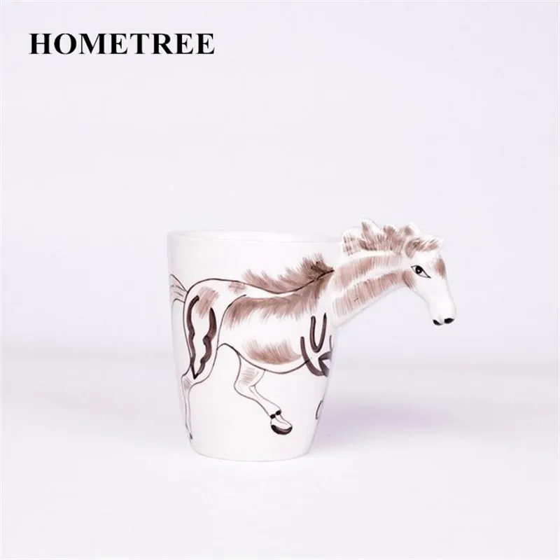 

HOMETREE Ceramic Cup 3D Animal Shape Hand Painted Coffee Milk Tea Mug Deer Giraffe Cow Monkey Dog Cat Camel Festival Gift H378