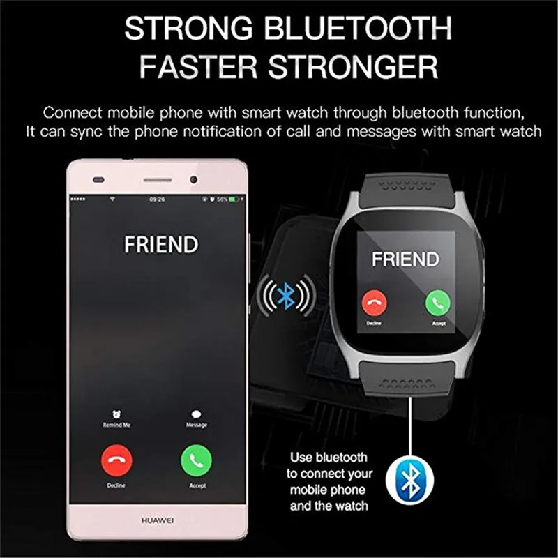 T8M Bluetooth умные часы с поддержкой кровяного давления монитор сердечного ритма