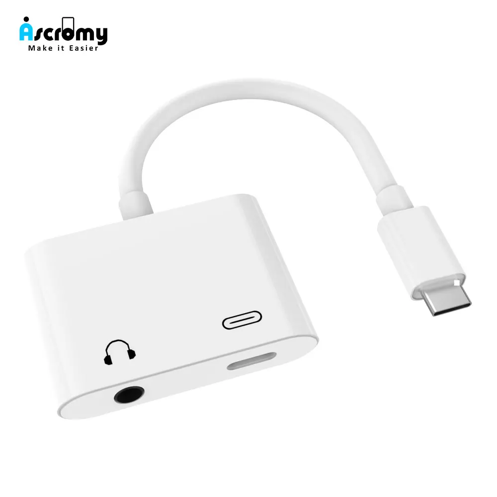 Адаптер Ascromy USB C с разъемом 3 5 мм типа аудио зарядное устройство AUX адаптер для Huawei