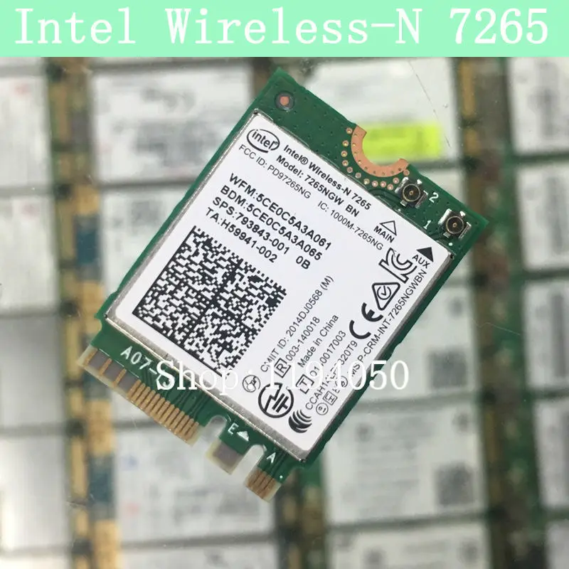 Intel Wireless N 7265 802.11N 2 4 ГГц Wi Fi + Bluetooth 0 NGFF Беспроводная LAN M.2 WiFi карта INTEL 7265BN