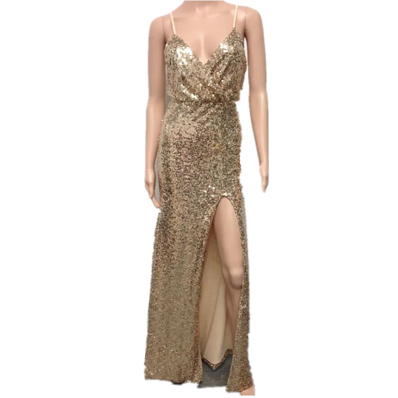 Новое женское сексуальное платье с v образным вырезом открытой спиной блестящее