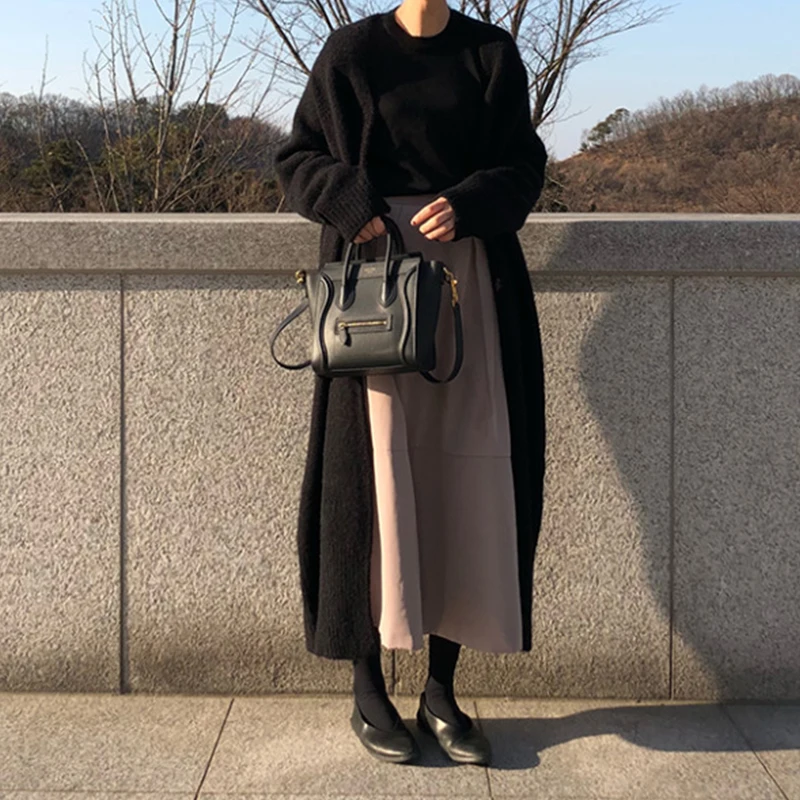 GRUIICEEN 2018 Autumn Women Long Knitting Cardigans Spring V neck Sweater Open Stitch Loose Female Jacket Coat |