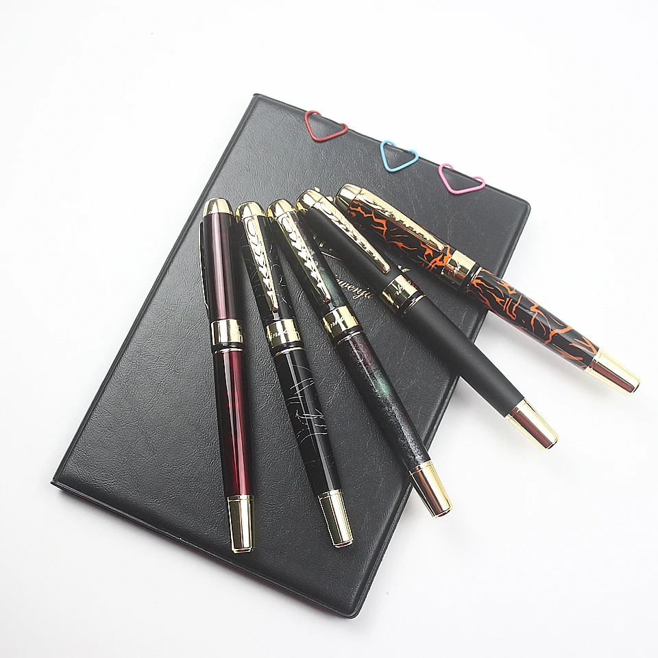 2Pens/Box Luxury Metal Gift Box Fountain Pens Blue &amp Black ink For Office Business Roller Ball Pen | Канцтовары для офиса и