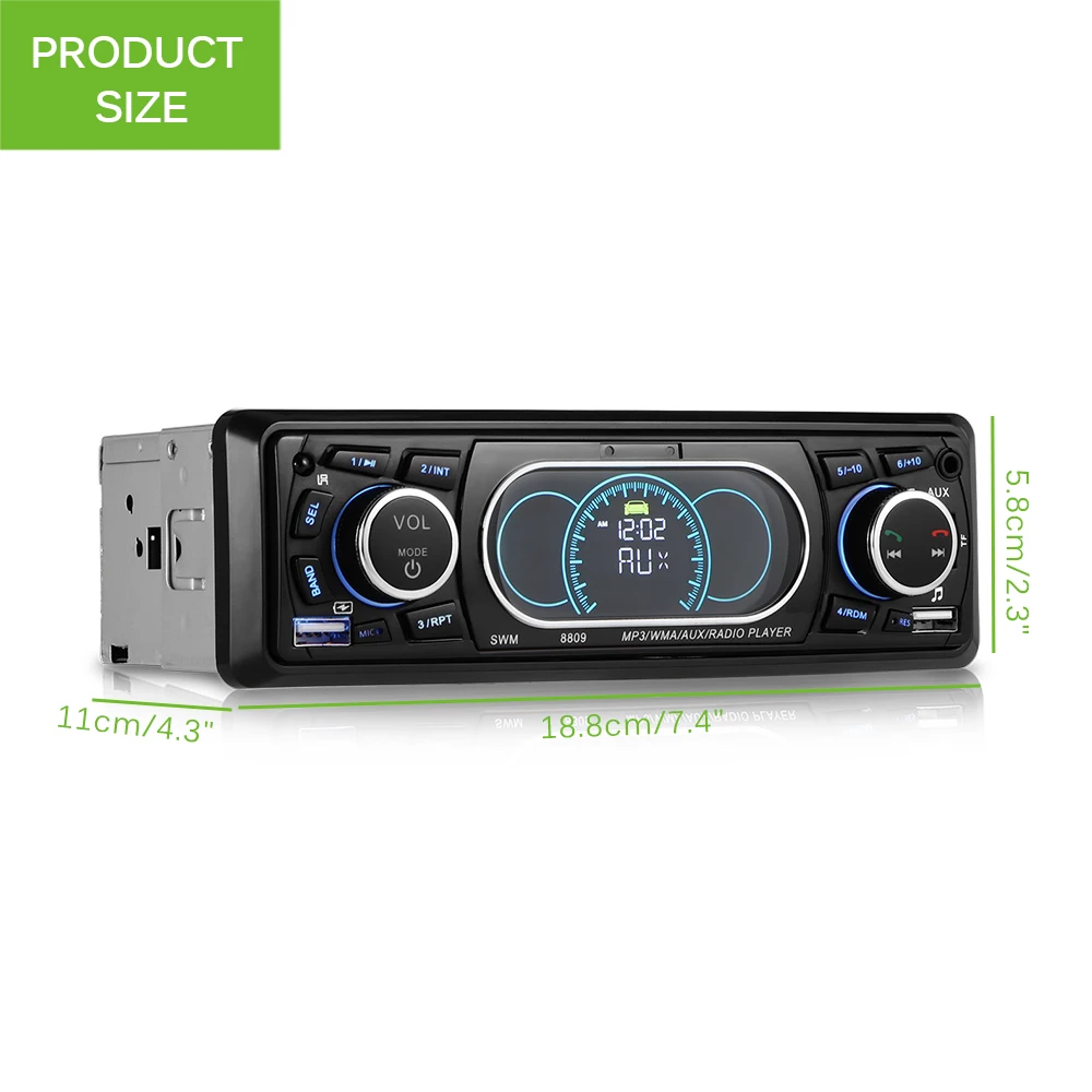 Onever Bluetooth автомобильный mp3-плеер 1-Din автомобильный стерео аудиомодулятор ЖК-дисплей Поддержка громкой связи звонки с пультом дистанционного управления