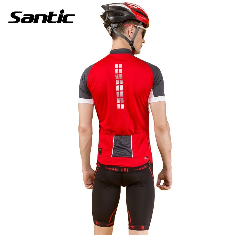 Santic Men Cycling Shorts 3D Anti-Slip Gel Padded Shorts Quick Dry MTB Bicycle Clothing Anti-UV Bike Riding Leisure Sportswear