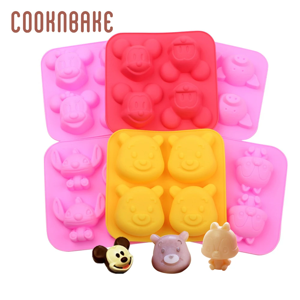 COOKNBAKE силиконовая форма для торта форма Микки Маус мыло шоколадные Силиконовые Формочки Для желейного пуддинга форма для льда мыло Кондитерская выпечка инструмент