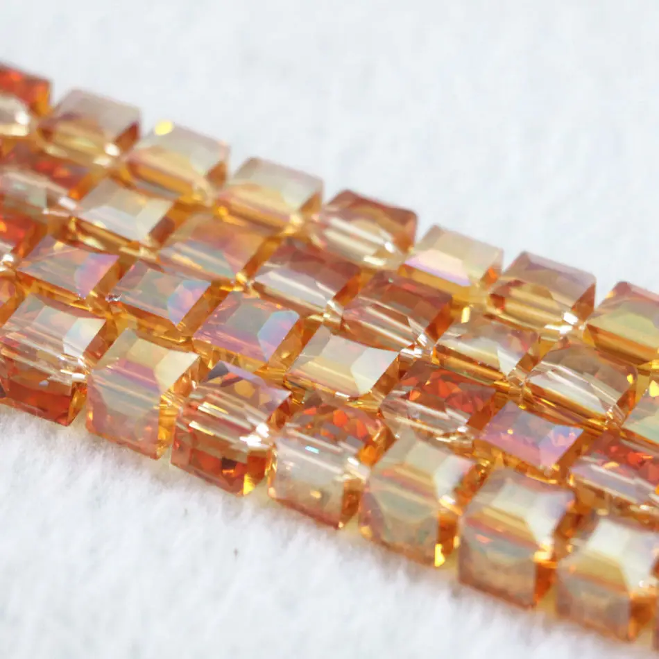 Модные 100 шт многоцветные хрустальные амулеты квадратные граненые кубики 4 мм