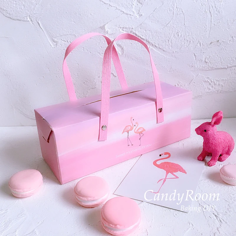 5 шт./упак. Розовый фламинго ручной Коробки конфеты мгновенной проявки Macaroon торт
