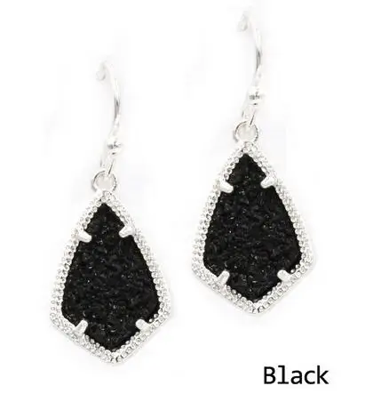 2018 новые маленькие квадратные геометрические серьги-подвески из смолы Druzy Tear для