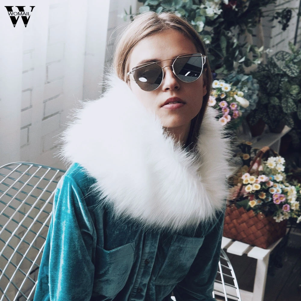 Womail 2018 Горячая Распродажа Новая женская теплая шаль из искусственного меха