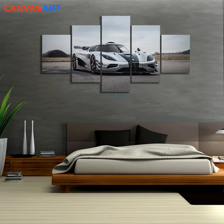 Холст искусство 5 шт фотографии 2014 Koenigsegg Agera один автомобиль Спорт суперкар