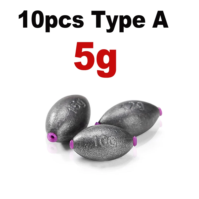 JIGEECARP 10 шт., морской окунь, для рыбалки, оливковая форма, чистый свинец, грузила, пластиковое ядро, грузило для ловли карпа, рыболовные снасти, много размеров - Цвет: 5g 10PCS
