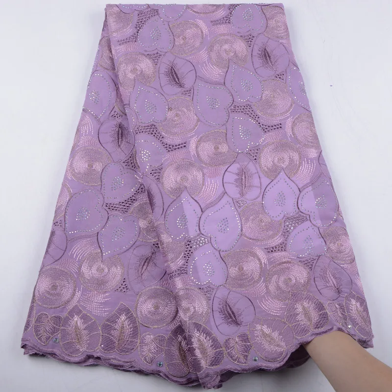 Высококачественная кружевная ткань из хлопка в африканском стиле с камнями