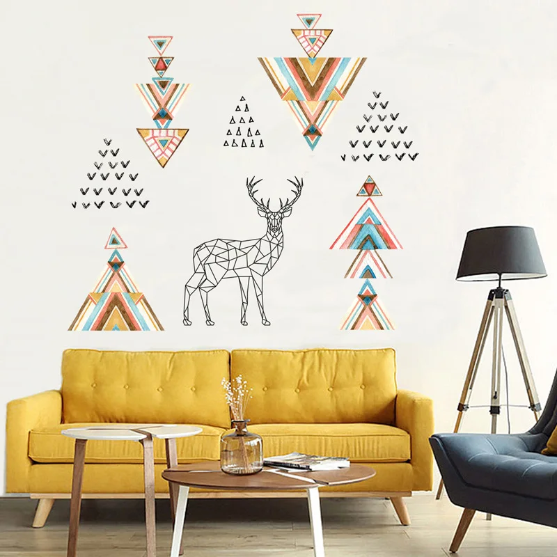 60X90CM DIY домашний декор геометрический плакат с оленем украшение высокое качество