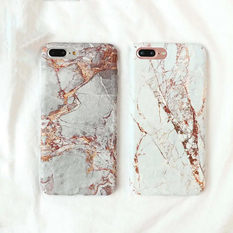 DINGUIER Гранит Мрамор Жесткий ПК Противоударный Тонкий чехол для iPhone X 8 Plus Glossy