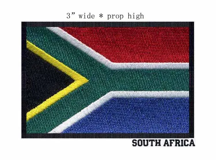 Южноафриканская вышивка черная граница флаг термоклейкая нашивка 3 дюйма
