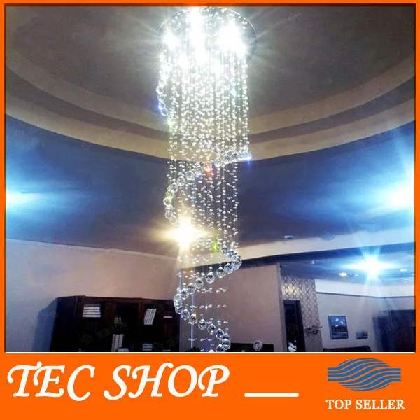 Лучшая цена JH Роскошный блеск кристалла подвесной светильник дуплекс спираль