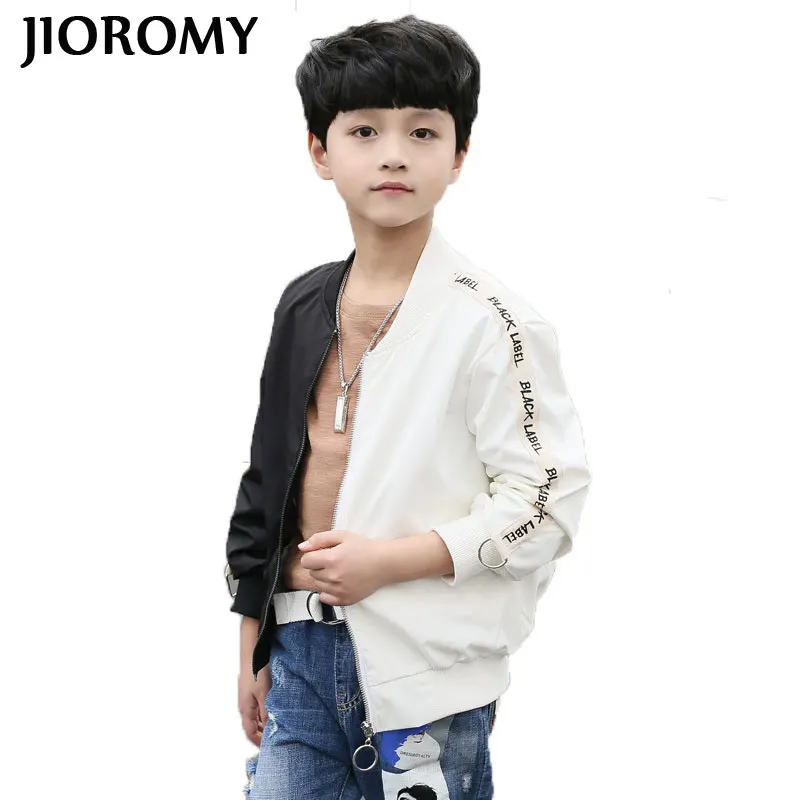 JIORMY 2019 autumn new fashion boys jackets big children's letter stitching zipper outerwears kids tops clothes |