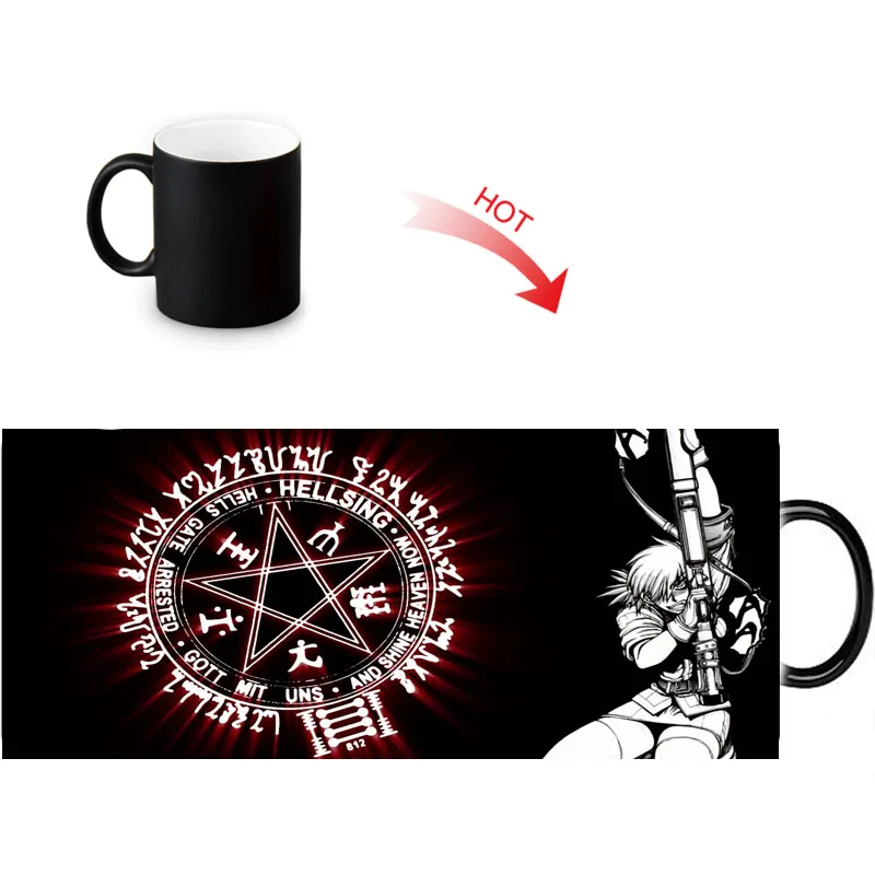 Волшебная керамическая кружка Hellsing термочувствительные Меняющие цвет кружки