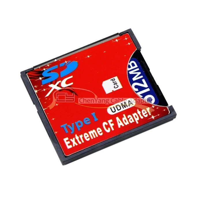 100 шт./лот SD SDHC SDXC к высокоскоростному экстремально компактному флеш адаптеру CF Type