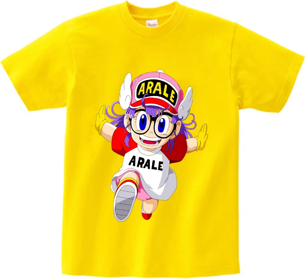 С персонажами из аниме Arale Футболка с принтом для мальчиков топы короткими
