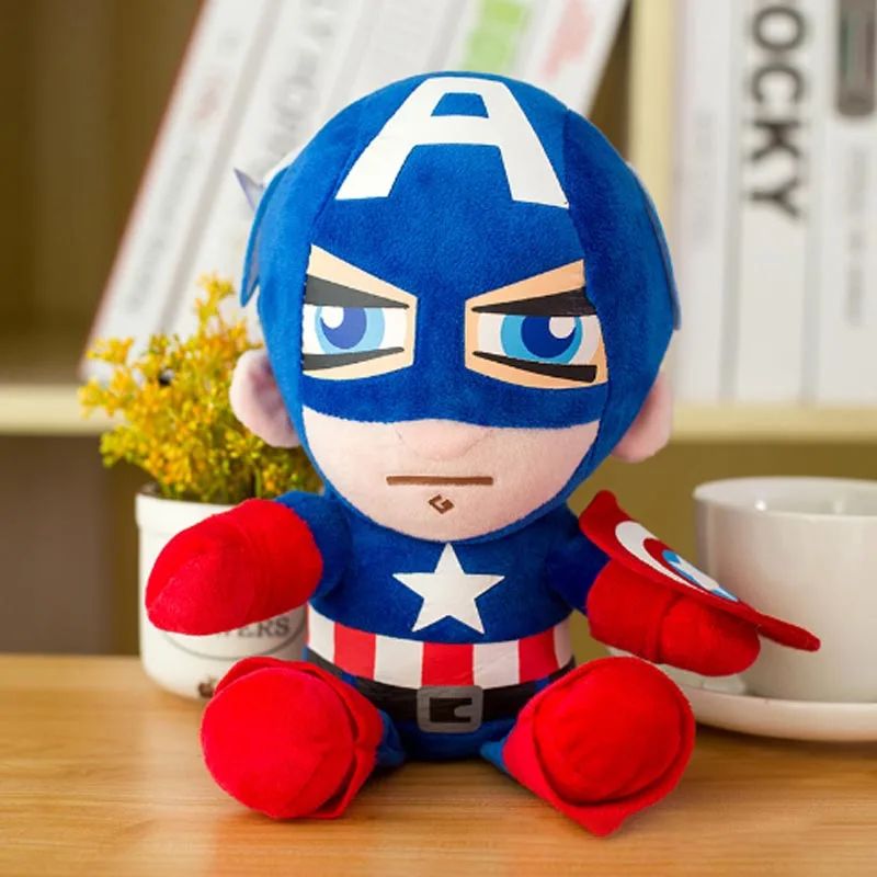 Красный Marvel Мстители 4 плюшевые игрушки супергерой плюшевые куклы Капитан Америка, Железный человек Человек-паук Тор плюшевые мягкие игрушки Человек-паук - Цвет: Красный