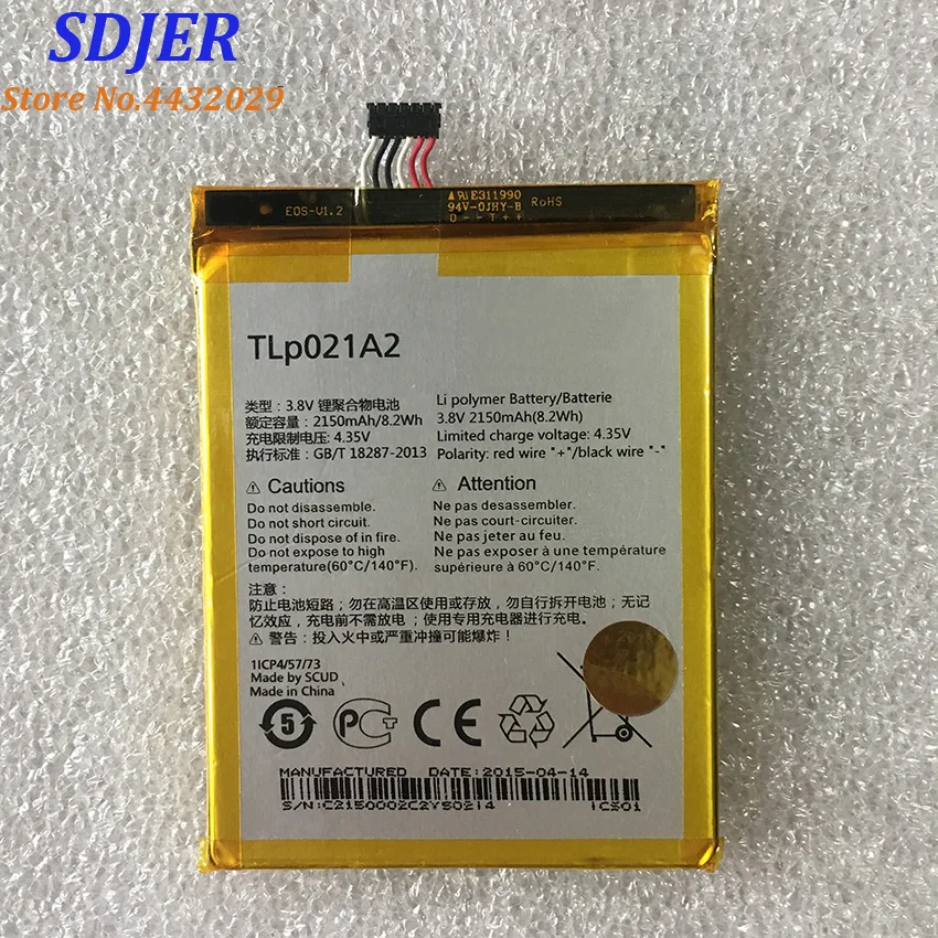 Оригинальный аккумулятор TLp021A2 2150 мАч для Alcatel OneTouch Idol 2S OT-6050 OT-6050Y TCL S830U S838M