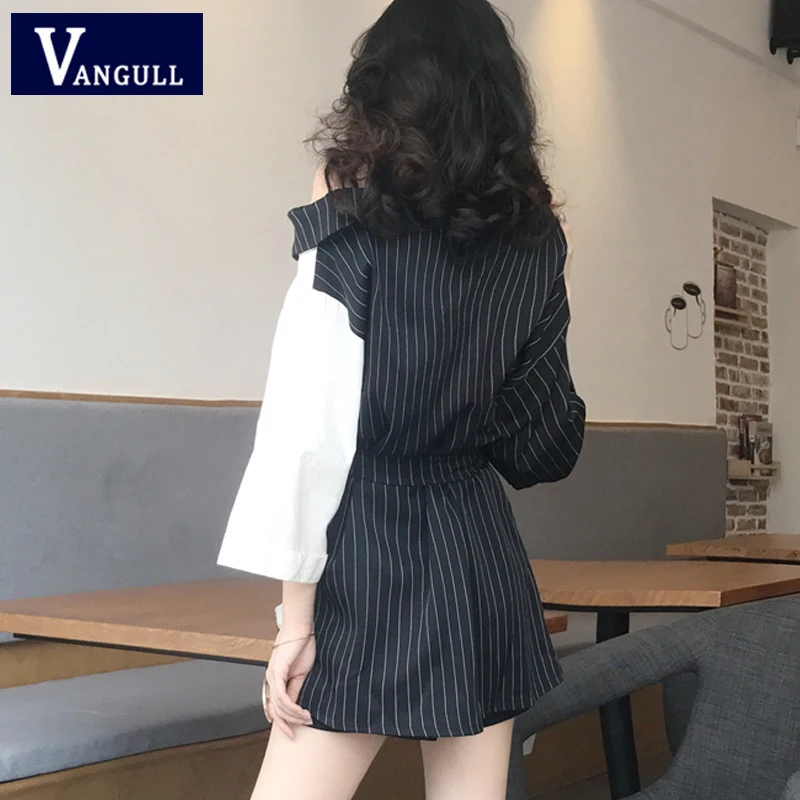 Vangull/Летняя простая дизайнерская повседневная женская одежда черного и белого
