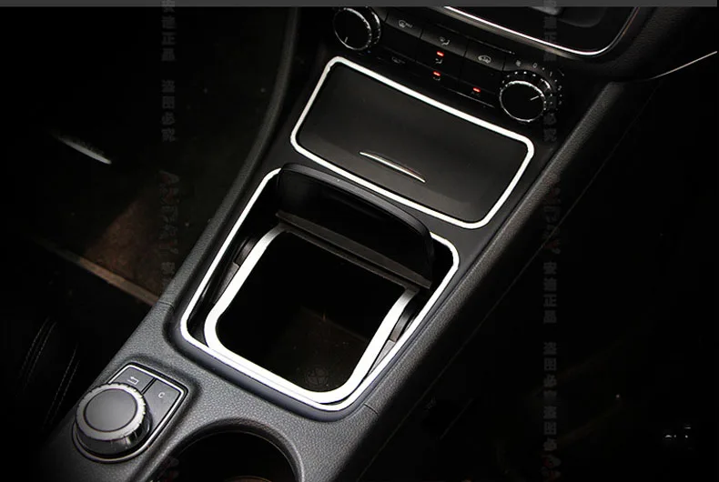 Silver 3pcs B Аксессуары для Mercedes Benz AMG GLA 260 CLA A200 W176 C117 W117 X156 коробка для хранения Пепельница с крышкой хромированная отделка автомобиля - Название цвета: Silver 3pcs B