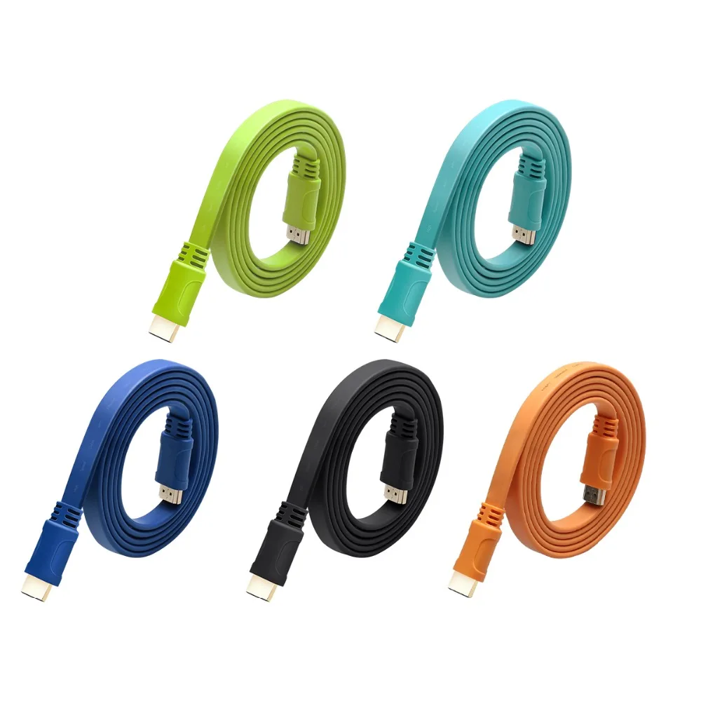Плоский HDMI кабель PCER 1 4 2 0 V бескислородная медь 4K * 2K 3D изображение шнур Ультра HD