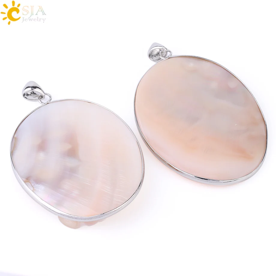 CSJA большой размер белая Подвеска Ожерелье для женщин натуральные Перламутровые